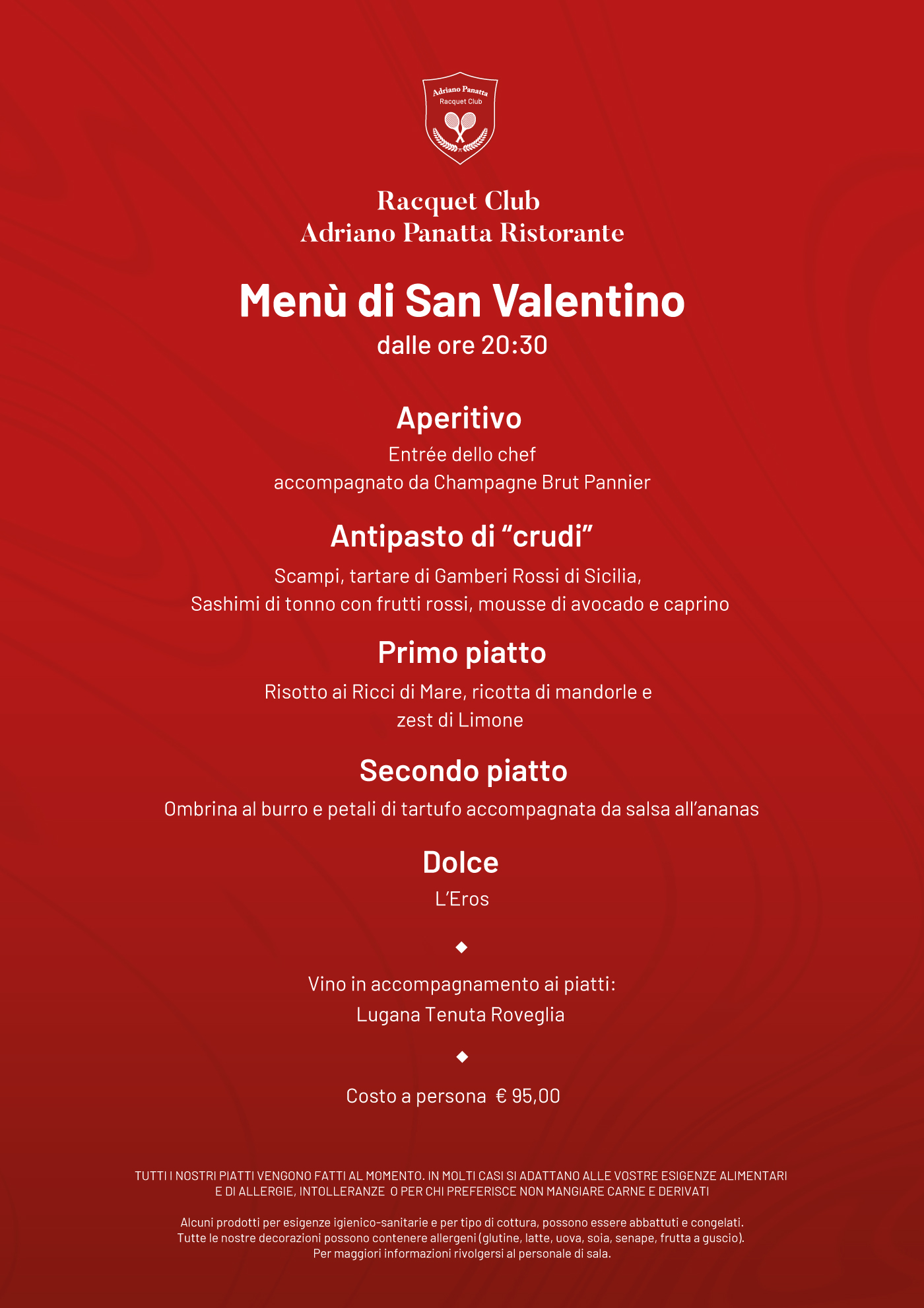 menù san valentino ristorante treviso panatta